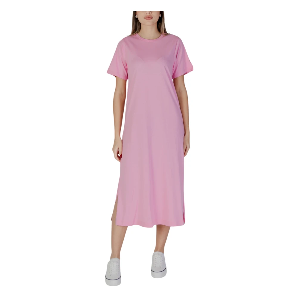 b.Young Katoenen Dames Lente Zomer Jurk Collectie Pink Dames