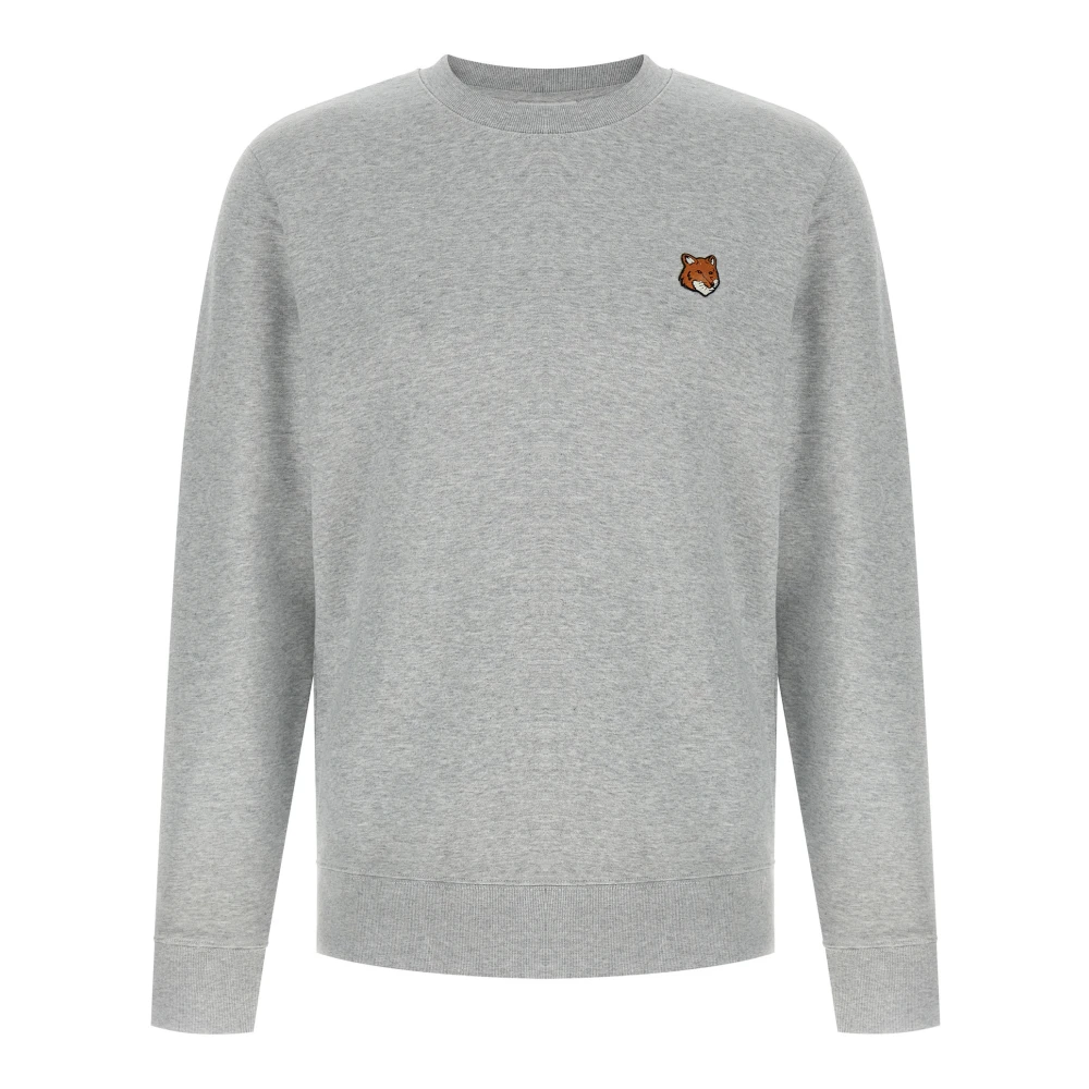 Maison Kitsuné Men's Gray Gauze Mélange Cotton Sweatshirt