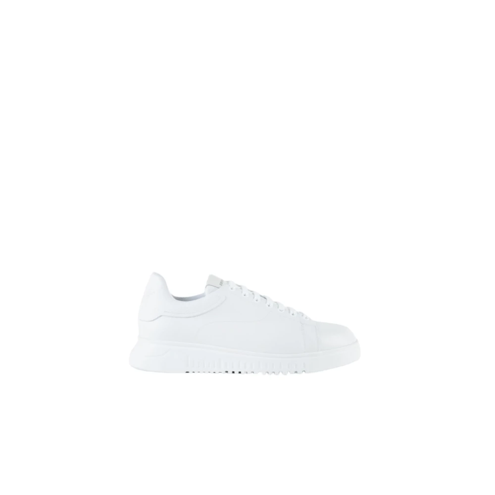 Emporio Armani Men's White Sneakers, 10 Uk, Low Top Trainers