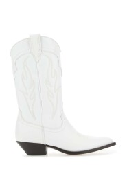 Weißer Leder Santa Fe -Knöchelstiefel