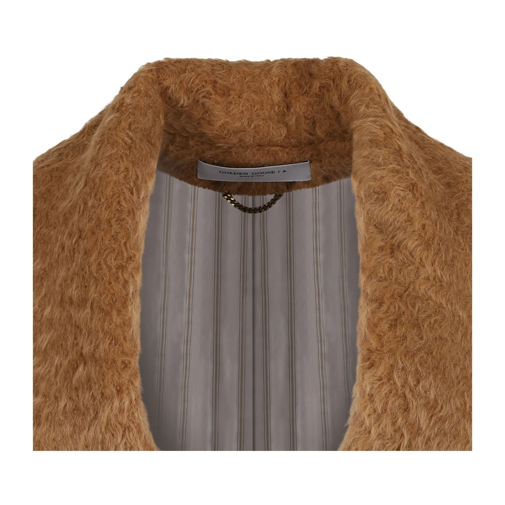 Golden Goose Tobacco Brown Shawl Collar Coat Brown Dames