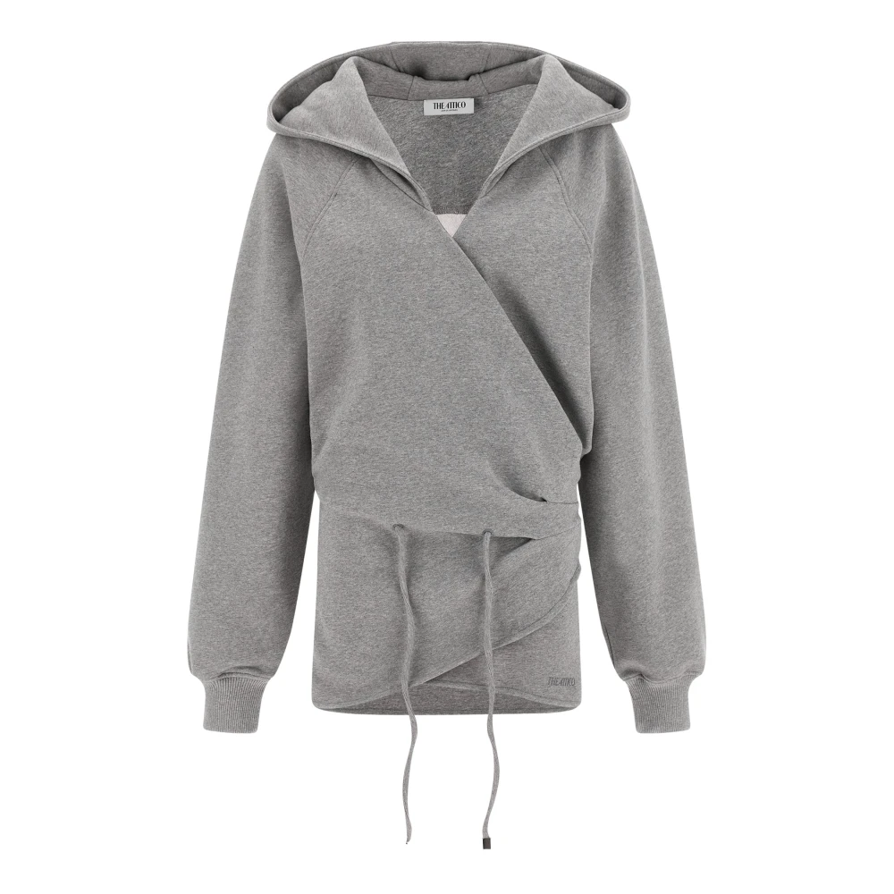 The Attico Women's Gray Hooded Mini Dress - Hoodies - S - Sweatshirts & Hoodies