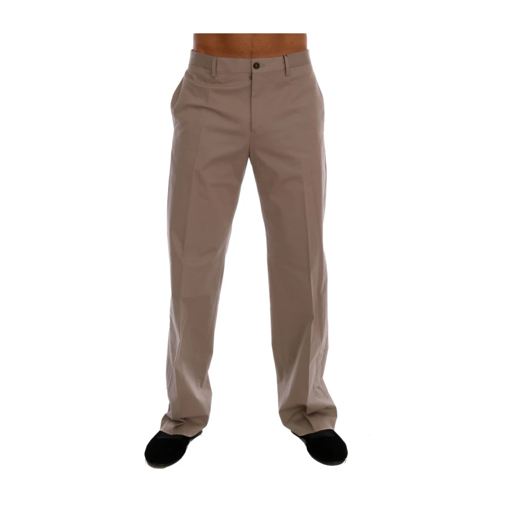 Dolce & Gabbana Men's Beige Straight Trousers, Xs, Casual Chinos Trousers