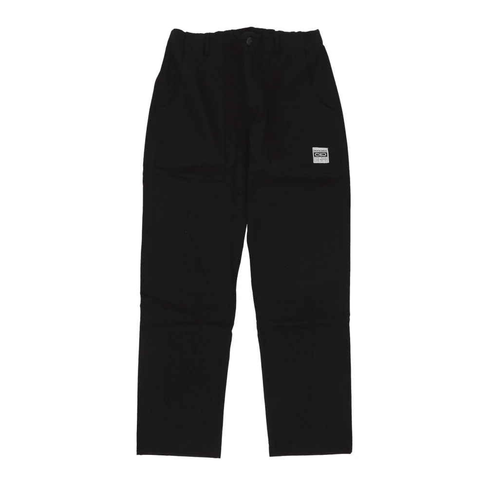 Propaganda Black Straight Trousers, Male, Xl, Long Trousers With Logo Patch