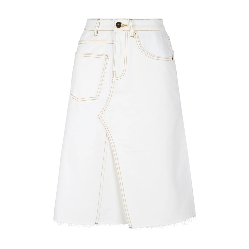 Tory Burch Vit Denim A-Linje Kjol White, Dam