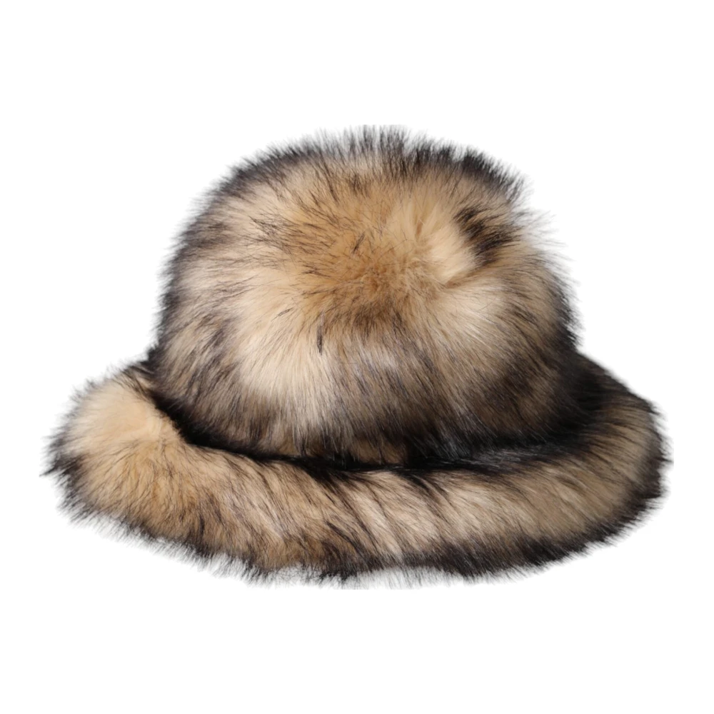Dolce & Gabbana Stijlvolle Fedora Hat met Logo Details Brown Dames