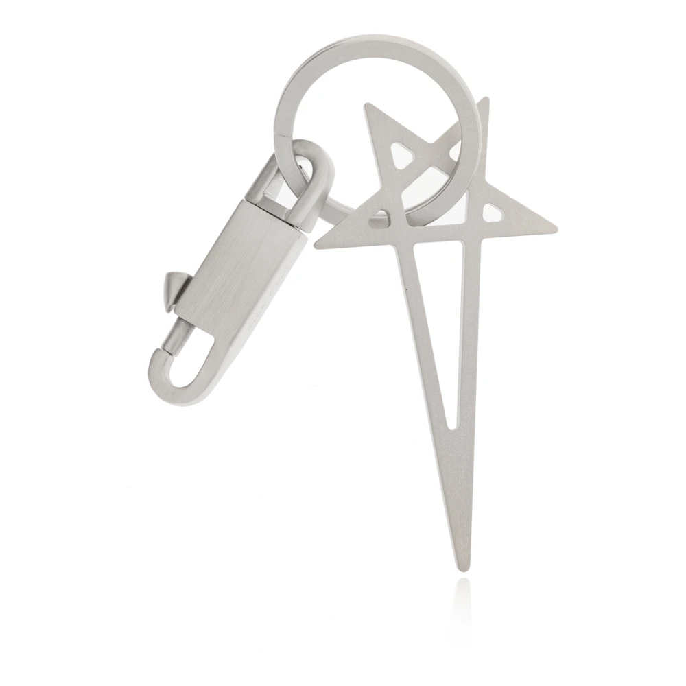Rick Owens Sleutelhanger met logo Gray Unisex