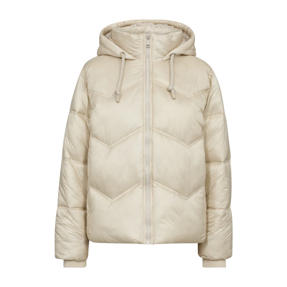 Freequent Gewatteerde Korte Jas Off White Beige Dames