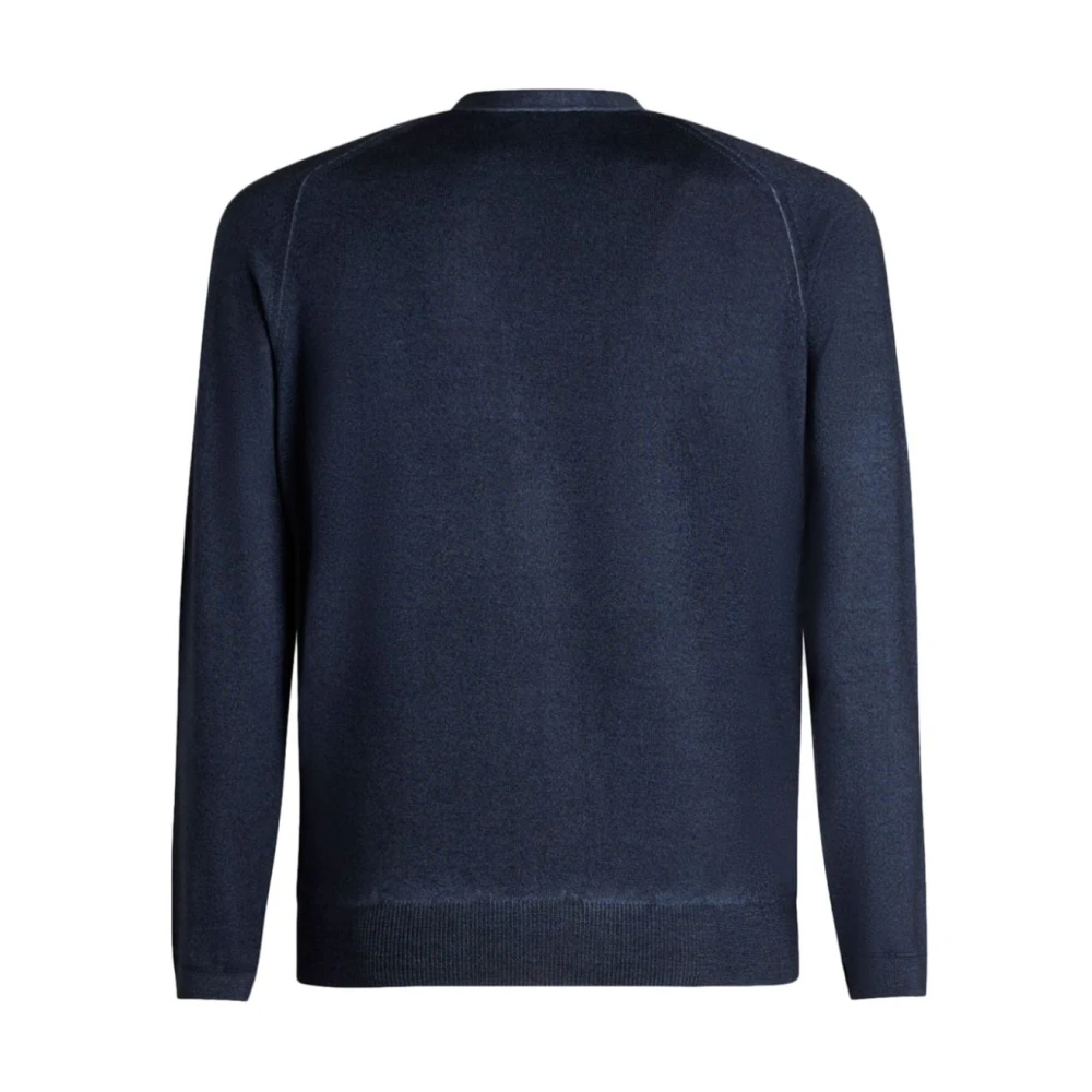 ETRO Blauwe Trim Cardigan Blue Heren