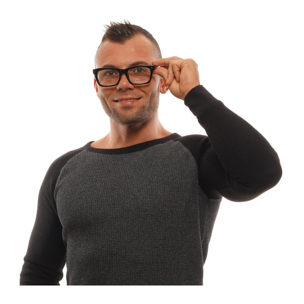Ermenegildo Zegna Zwarte Trapezium Optische Monturen Black Heren