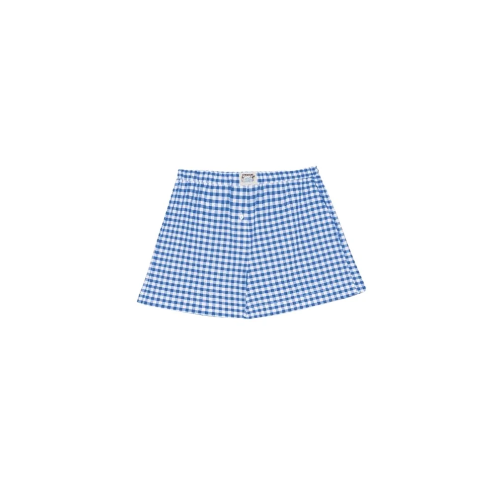 Ottod'Ame Vichy Katoenen Shorts Blue Dames