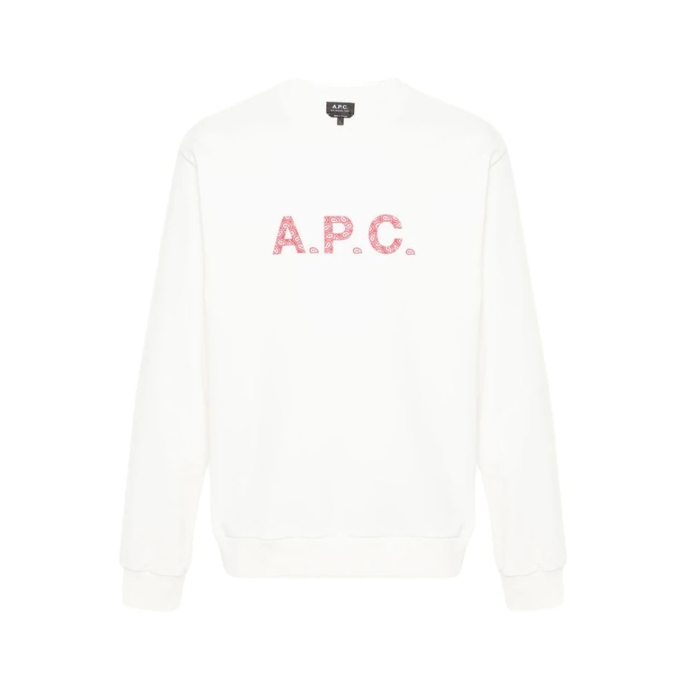 A.p.c. Mjuk Weft Fleece Sweatshirt White, Herr