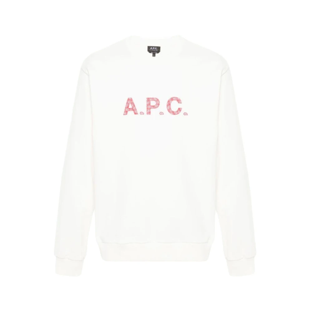 A.p.c. Zachte Weft Fleece Sweatshirt White Heren