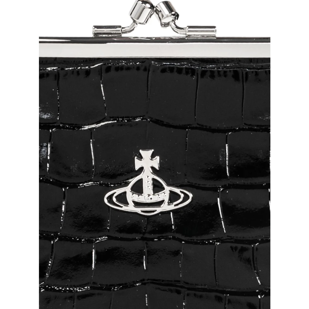 Vivienne Westwood Zwarte Krokodileffect Schoudertas Black Dames