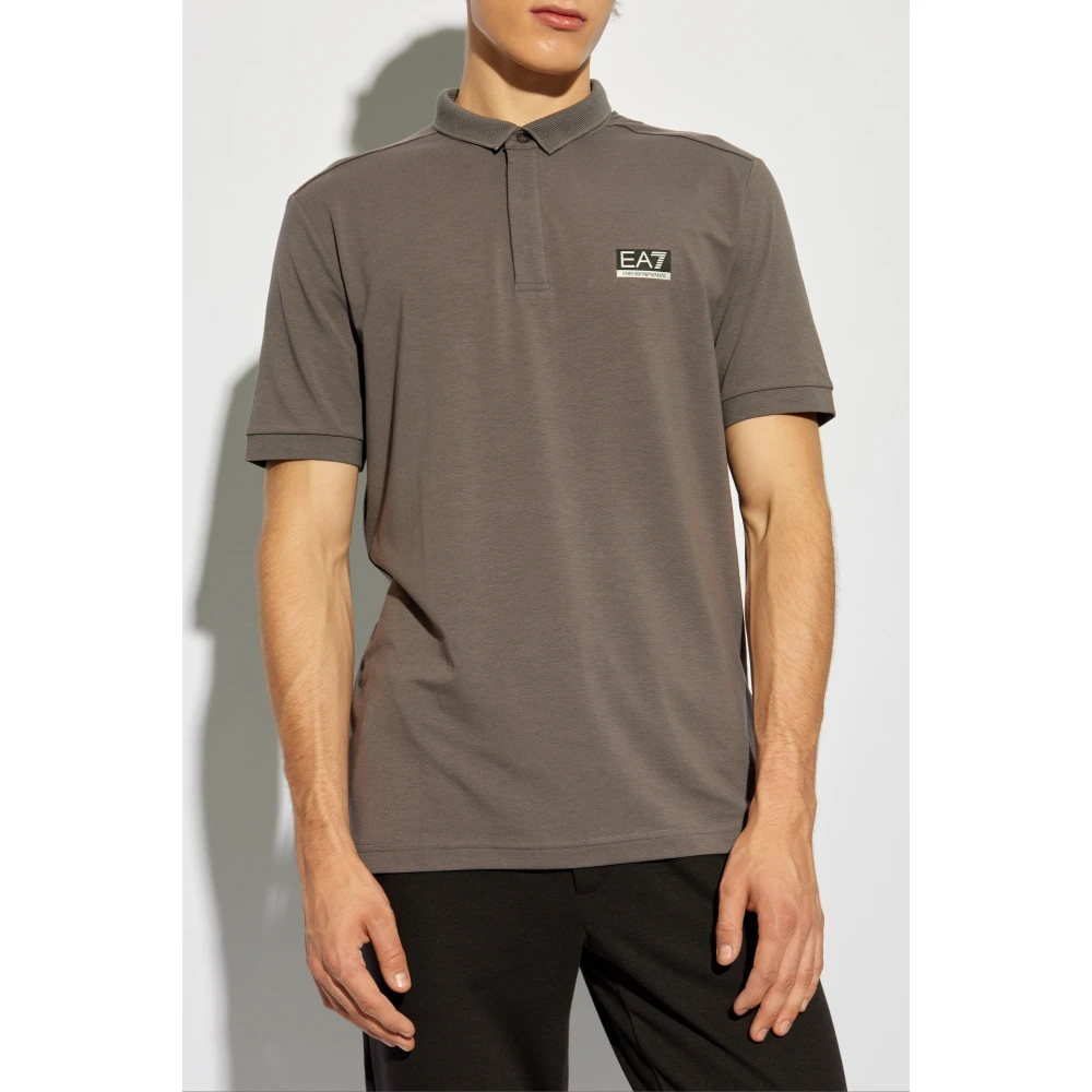 Emporio Armani EA7 Polo met logo Gray Heren