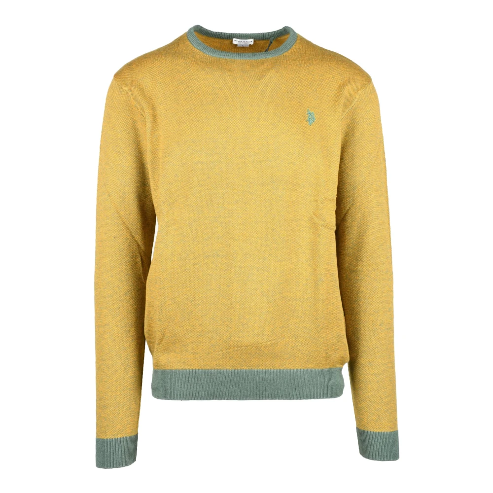 U.s. Polo Assn. Katoen Kasjmier Gebreide Trui Yellow Heren