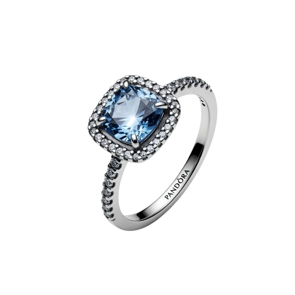 Pandora Large Square Light Point Ring - Female - Rings - Gray - 48 Mm - Accessories