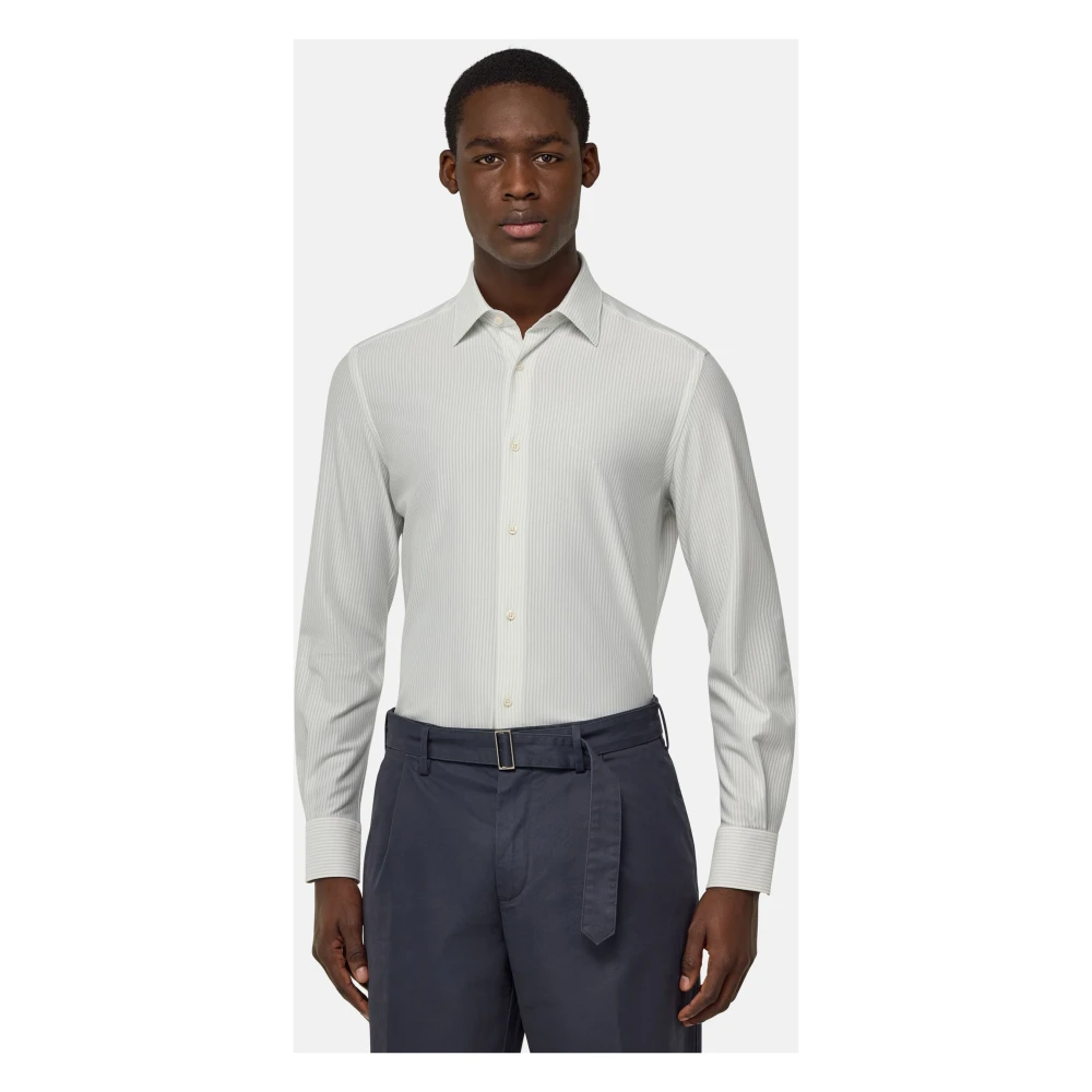 Boggi Milano Regular Fit Japanse Jersey Polo Shirt Gray Heren