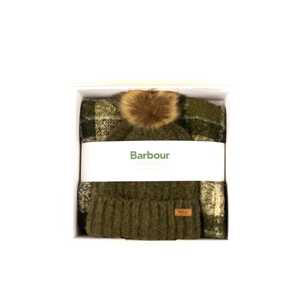 Barbour Groene Hoeden Saltburn Beanie en Sjaal Green Dames