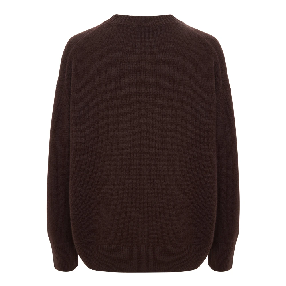 Cesare Gaspari Klassieke Crew Neck Sweater Mulan Bruin Brown Dames