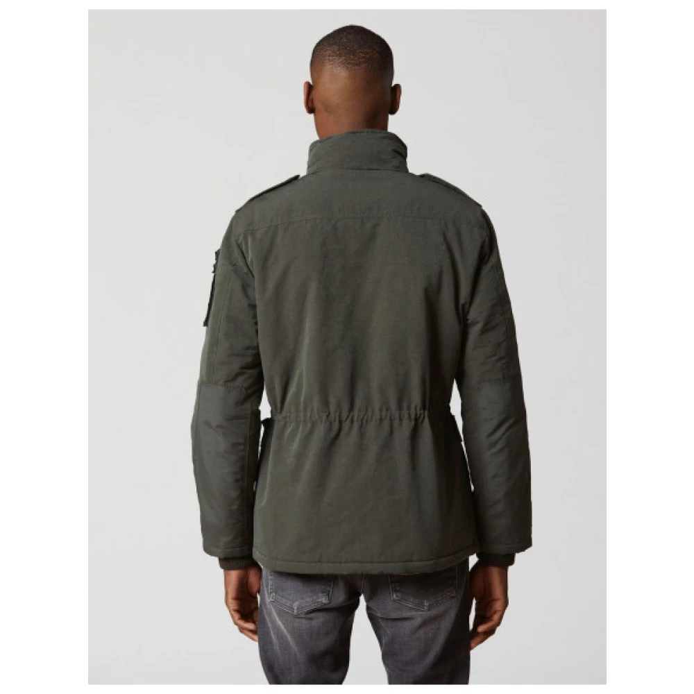 aeronautica militare Gewatteerde katoenmix safari jas Green Heren