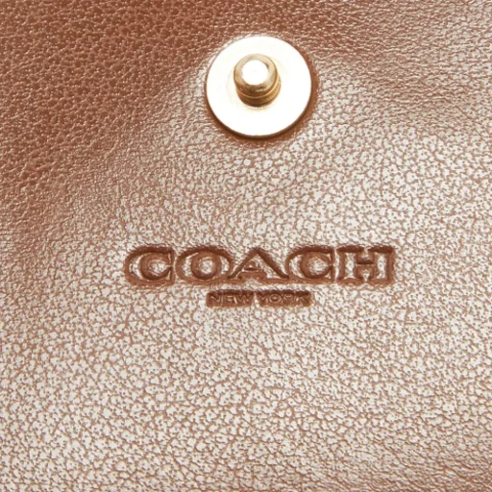 Coach Pre-owned Coated canvas wallets Brown Dames