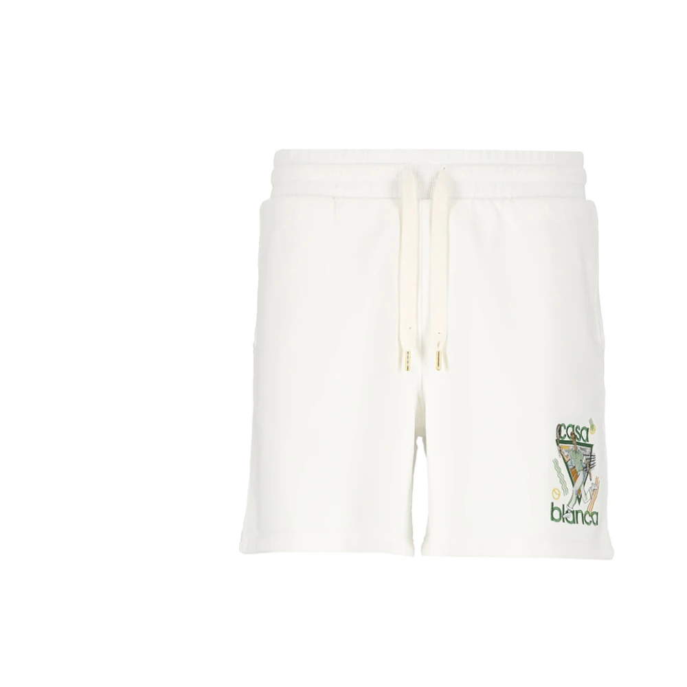 Casablanca Witte Bermuda Shorts van Katoen met Geborduurd Logo White Heren