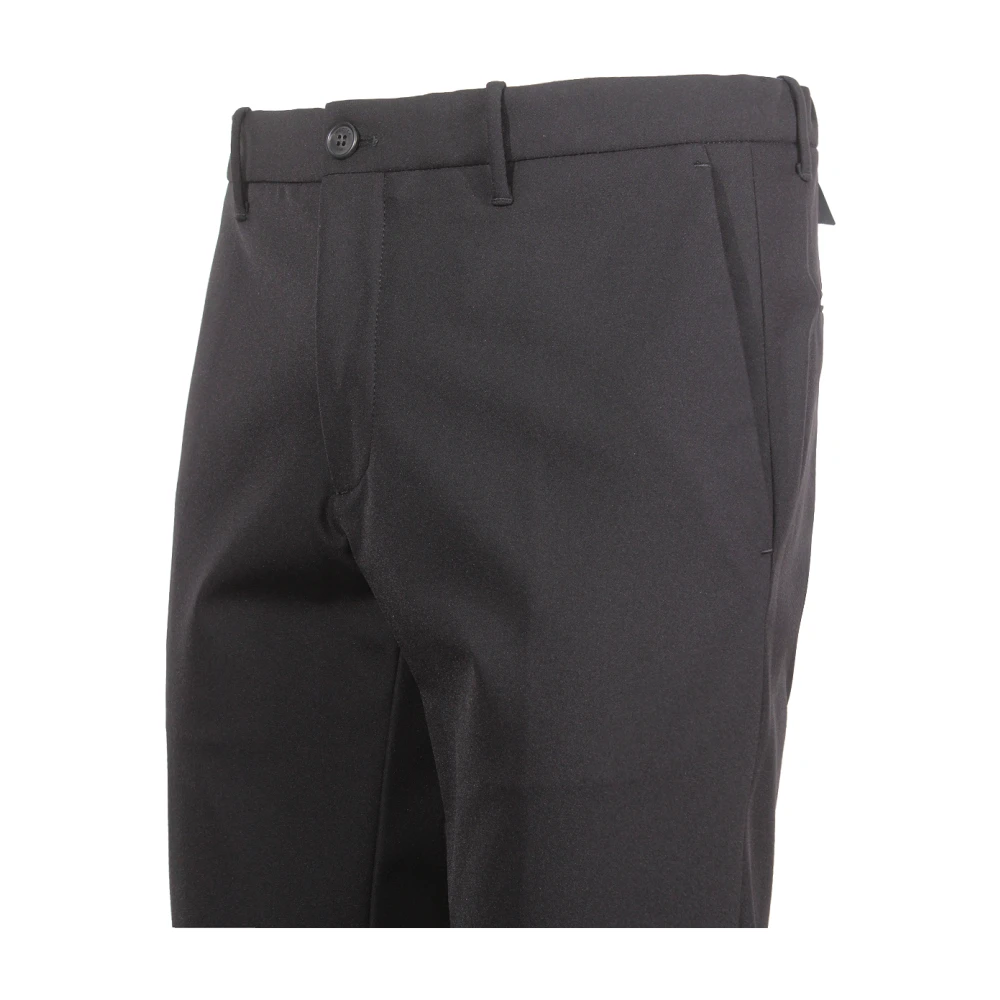 Incotex Zwarte Broek Knoopsluiting Italië Gemaakt Black Heren