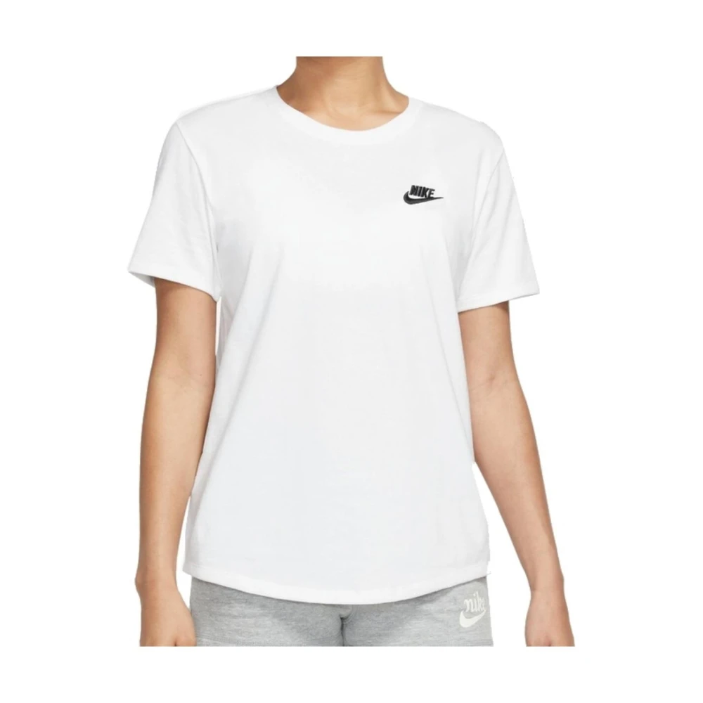 Nike Women's White Printed Short Sleeve Round Neck T-Shirt