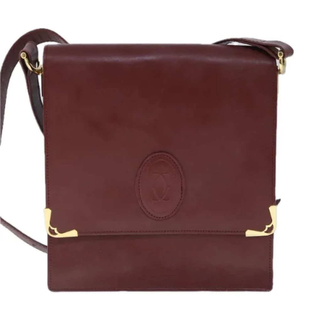 Cartier Vintage Pre-owned Leather shoulder-bags Red Dames