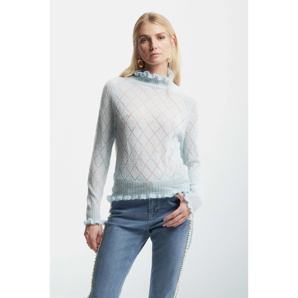 Kocca Enkel-lengte jeans versierd met kralen Blue Dames