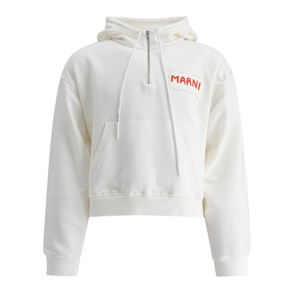Marni Men's White Logo Hoodie Sweatshirt Streetwear - Hoodies - M - Sweatshirts & Hoodies