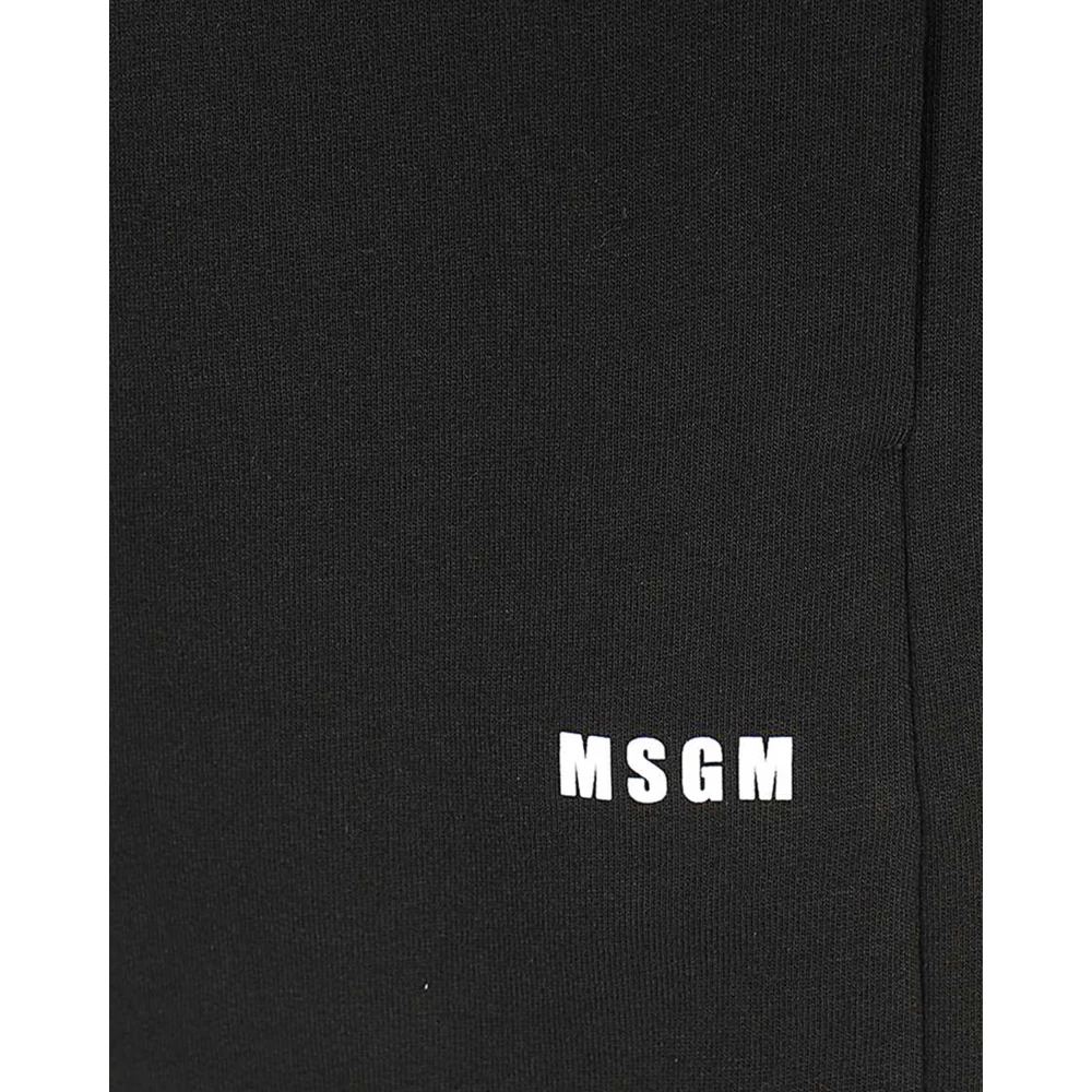 Msgm Basic Logo Bedrukte Sweat Shorts Black Heren