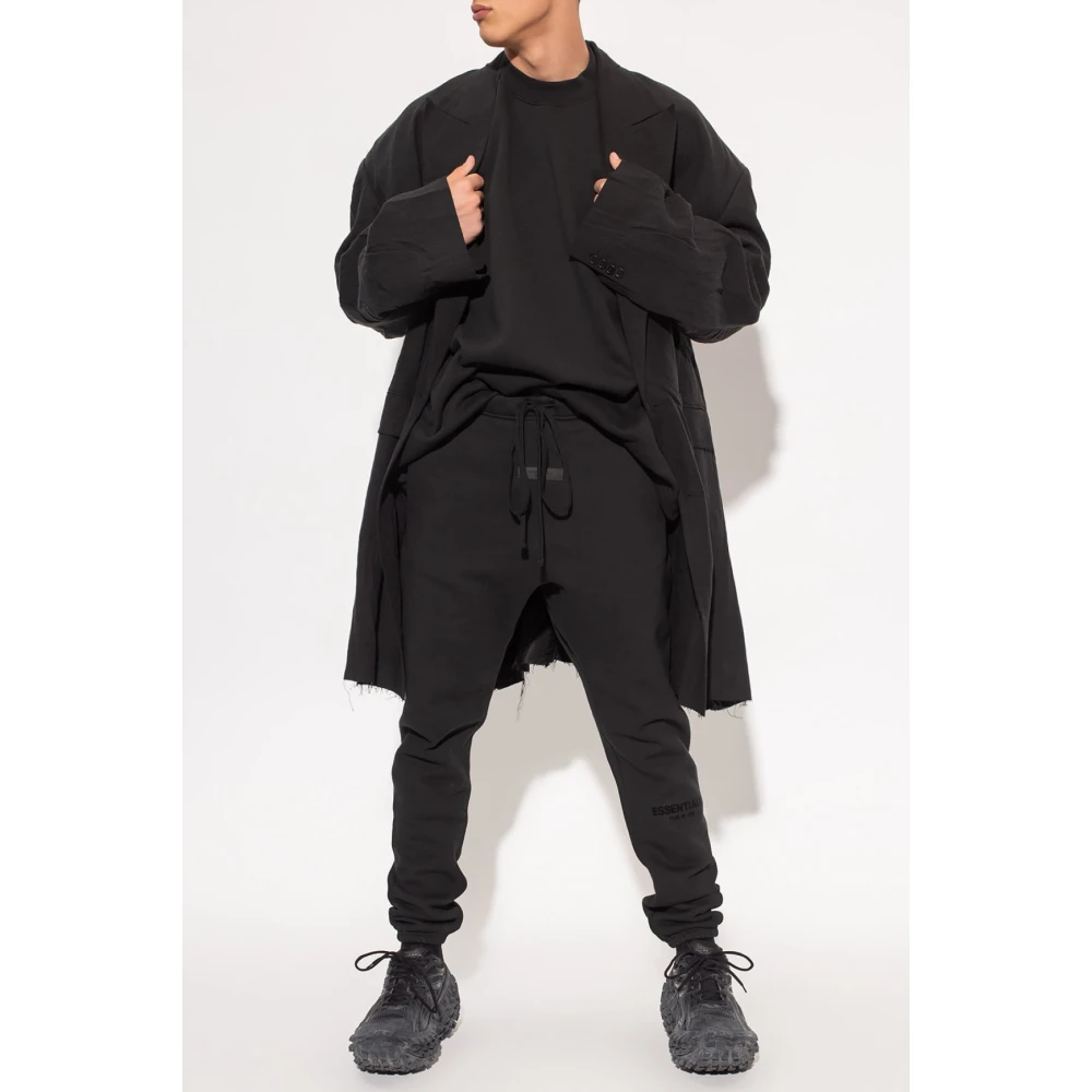 Fear Of God Logo Achter Sweatshirt Essentials Black Heren