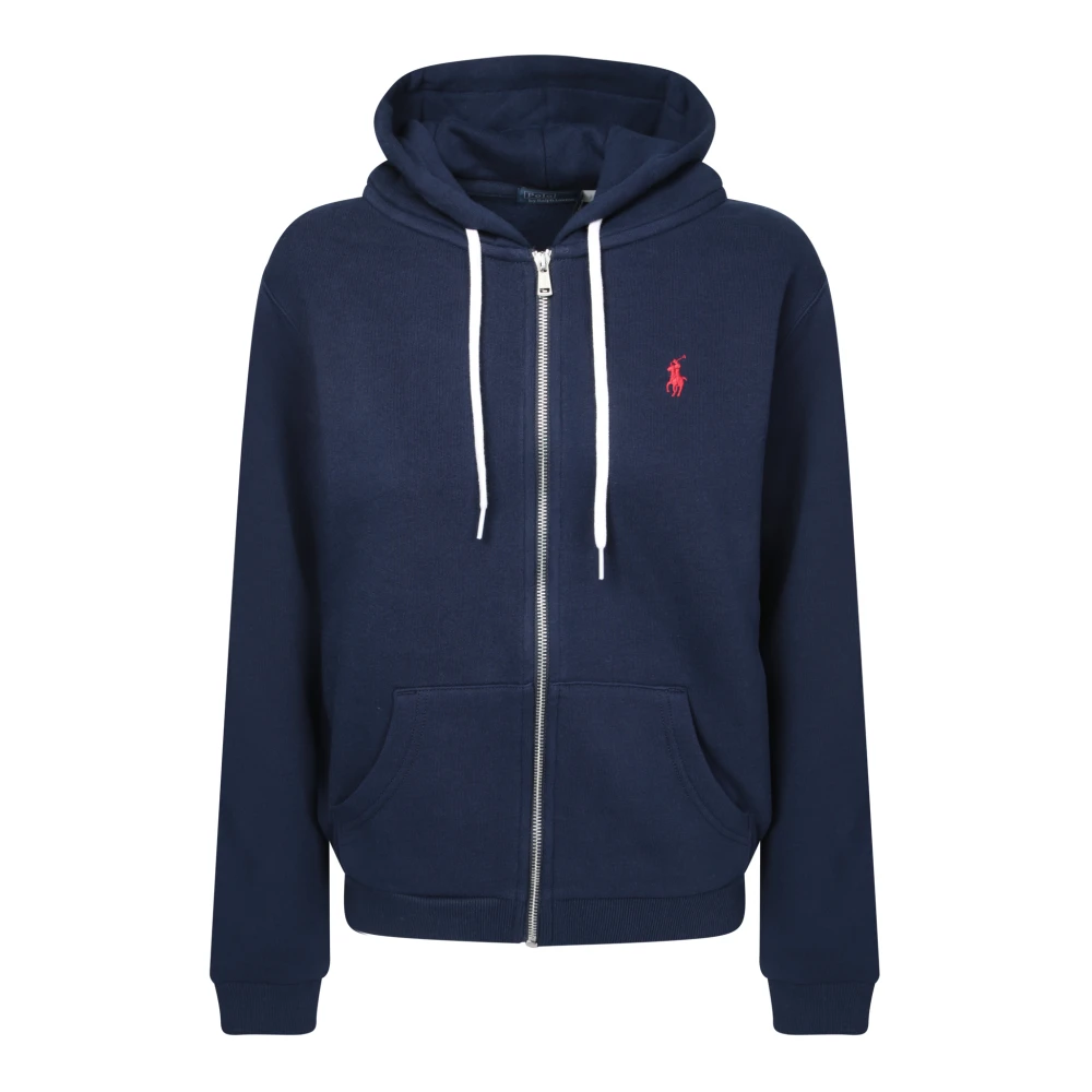 Polo Ralph Lauren Zachte katoenen hoodie met trekkoord Blue Dames