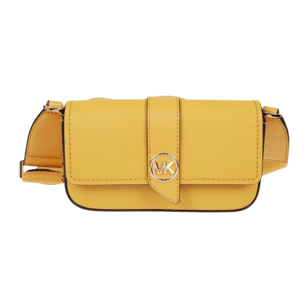 Michael Kors Gouden Weg Leren Crossbody Tas Yellow Dames