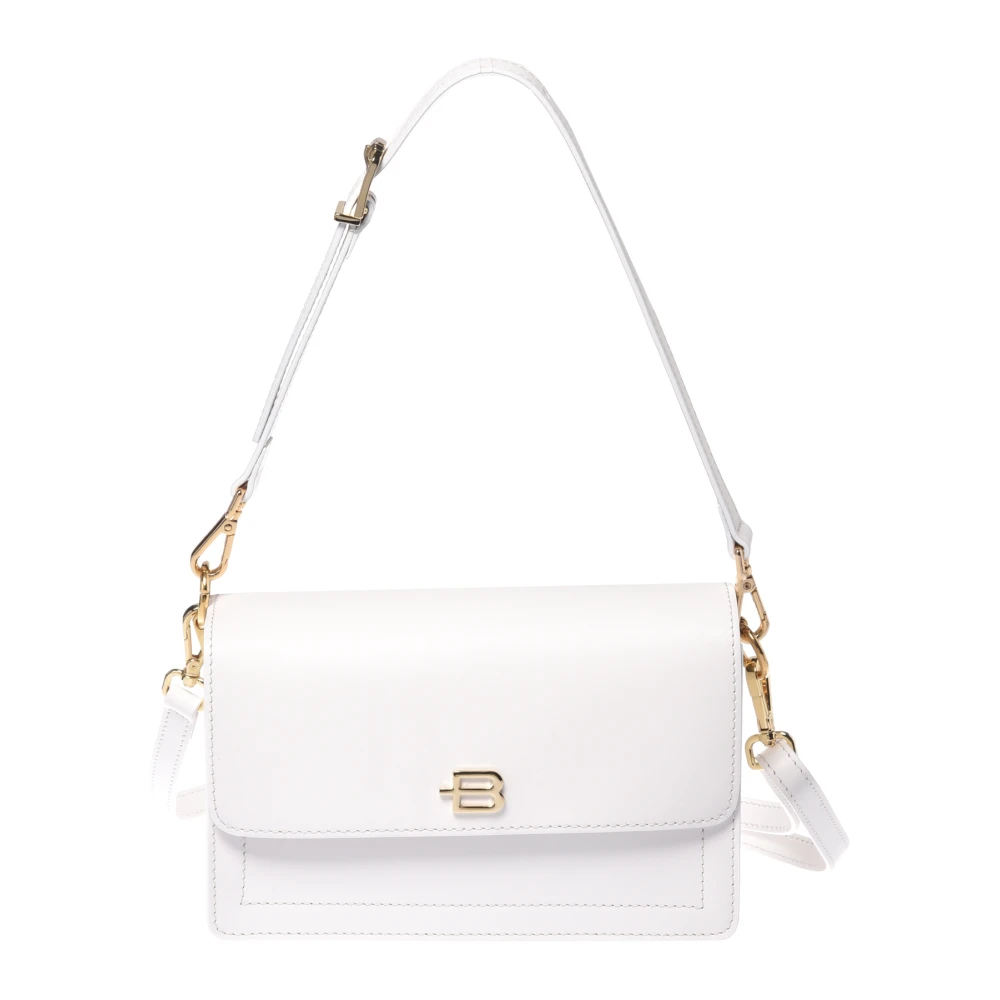 Baldinini Women's White Leather Shoulder Bag - Shoulder Bags - One Size - Bags