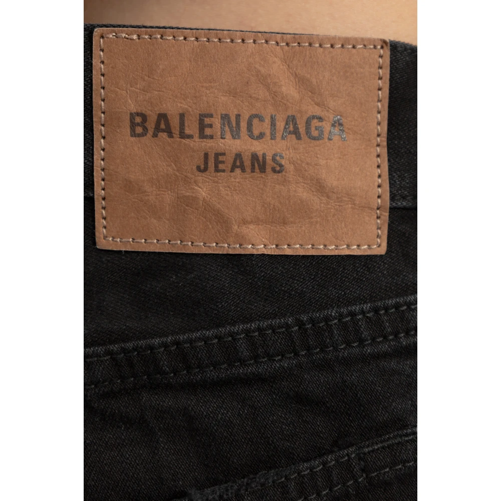 Balenciaga Vintage-Effect Jeans Black Dames
