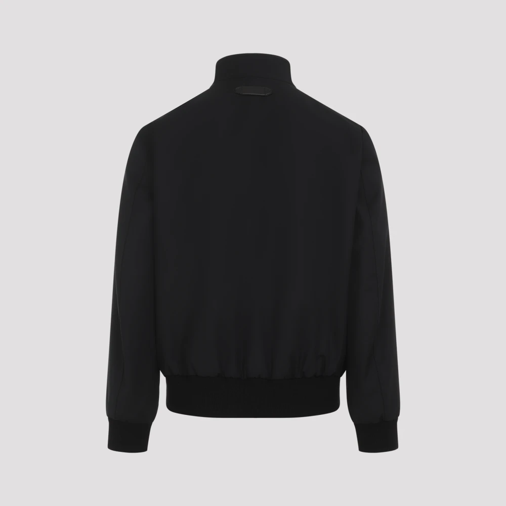 Brioni Zwarte Cardigan Blouson Jas Black Heren