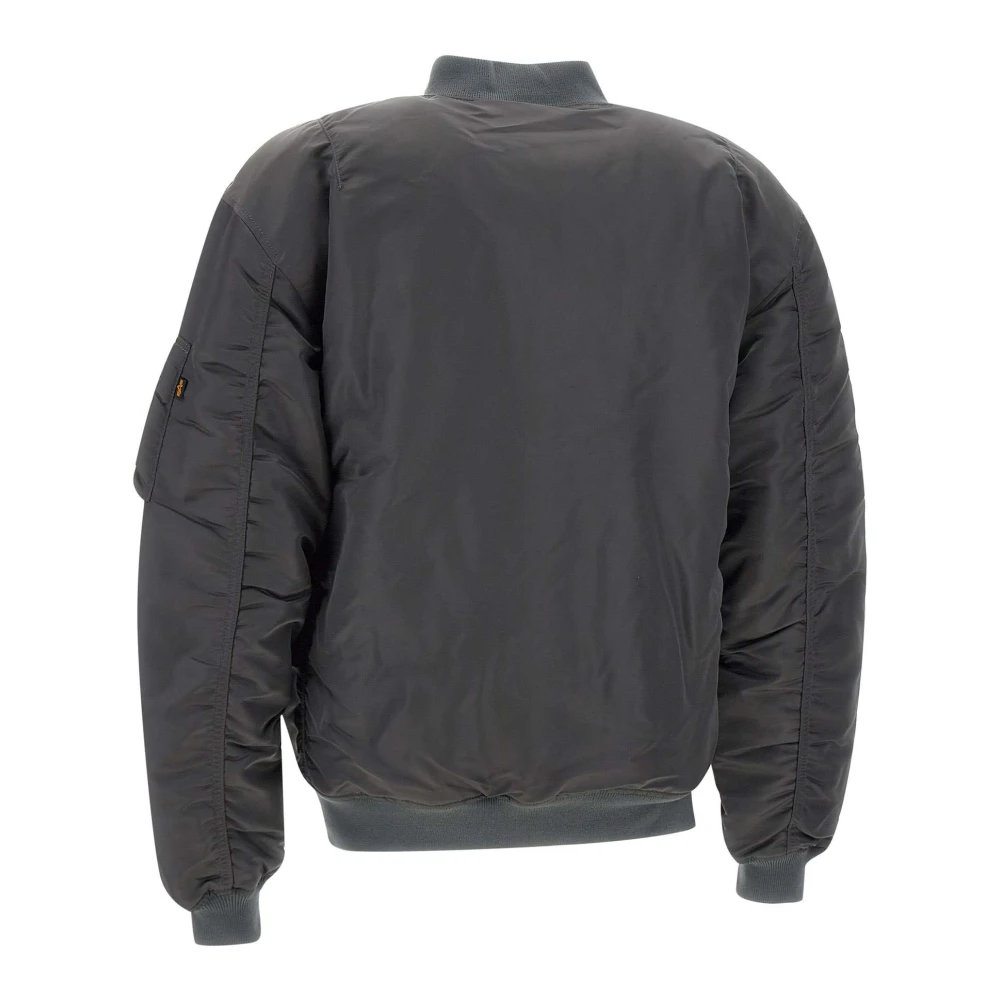 alpha industries Antracietgrijze Bomberjack met Oranje Voering Gray Heren