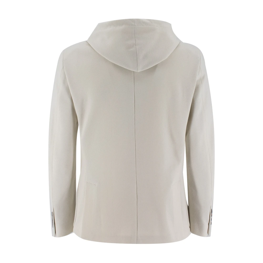 Eleventy Lichtgewicht Hooded Jacket met afneembare bib Beige Heren