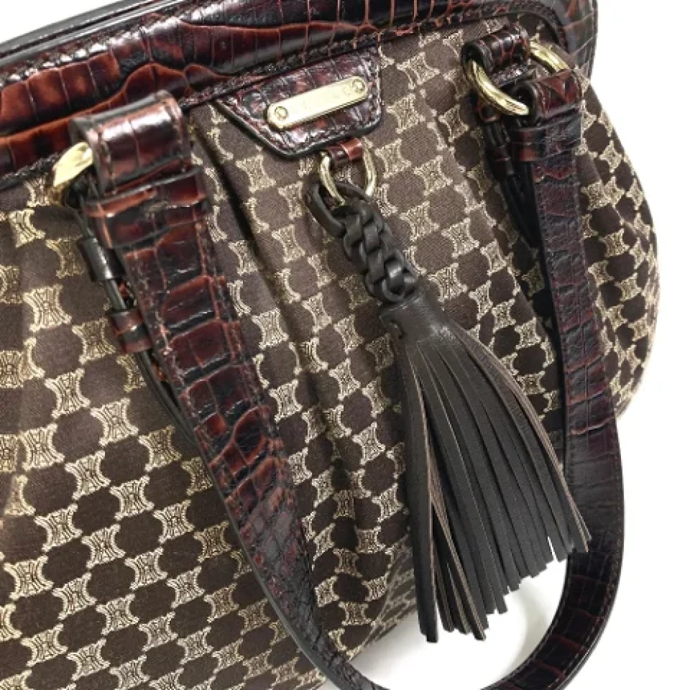 Celine Vintage Pre-owned Fabric shoulder-bags Brown Dames