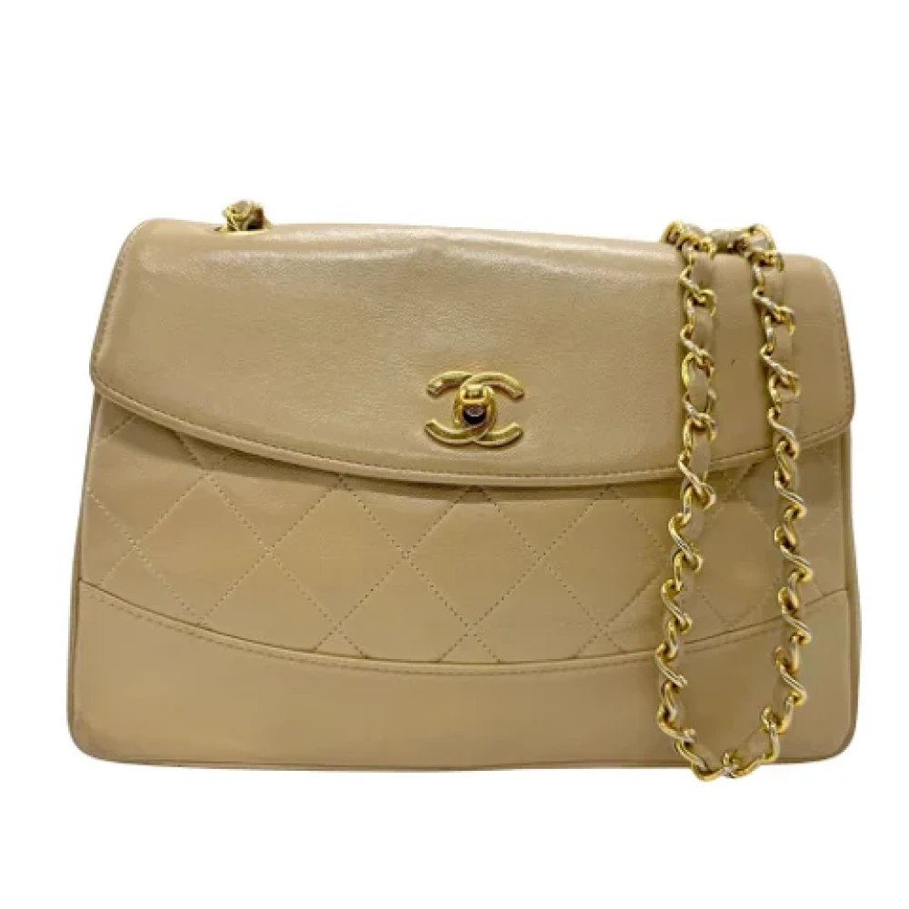 Chanel Vintage Pre-owned Leather chanel-bags Beige Dames