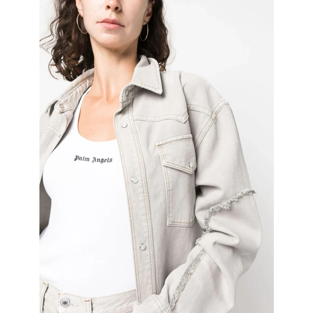 Palm Angels Witte Scoopeck Racerback Shirt White Dames