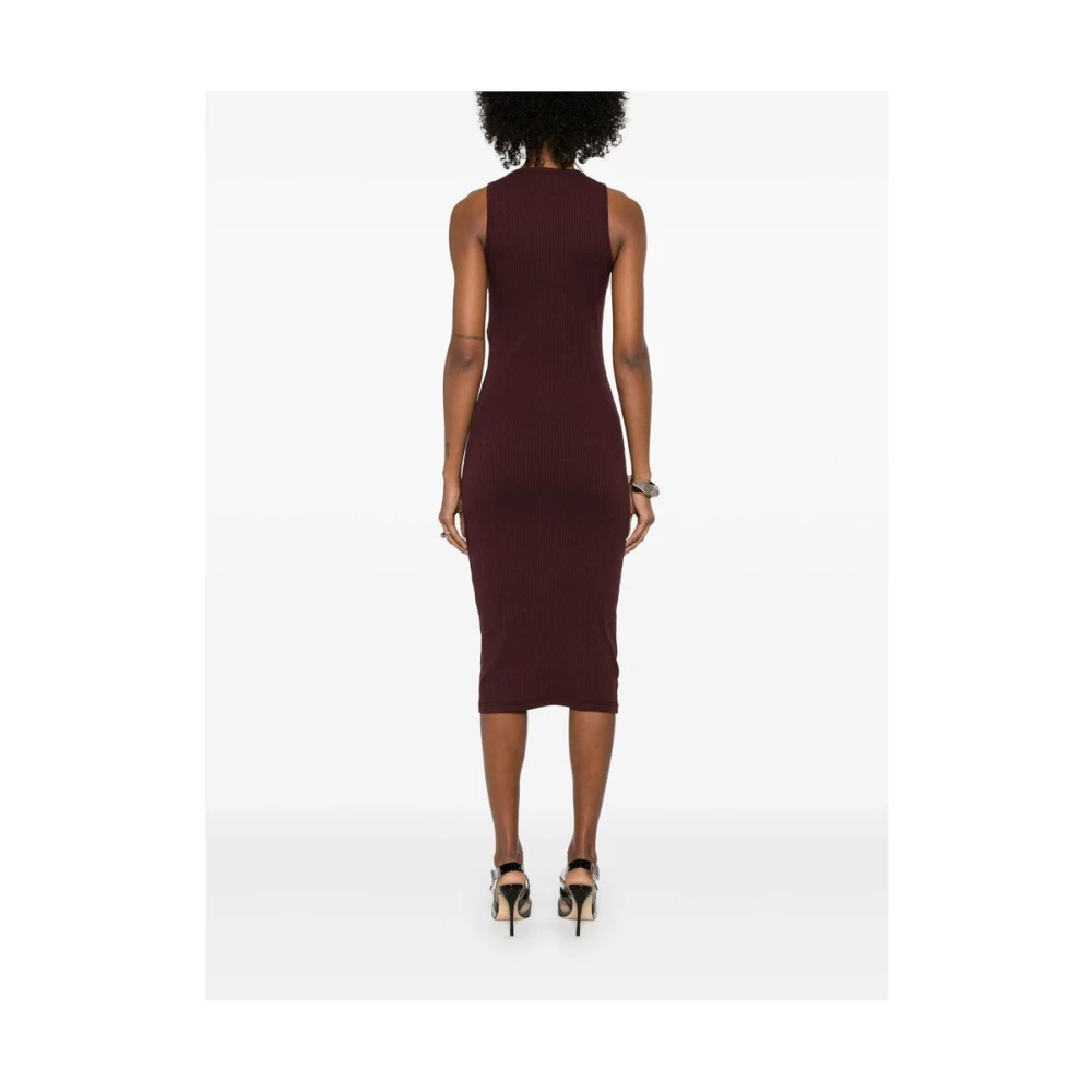 alexander mcqueen Bordeaux Mouwloze Logo Jurk Red Dames
