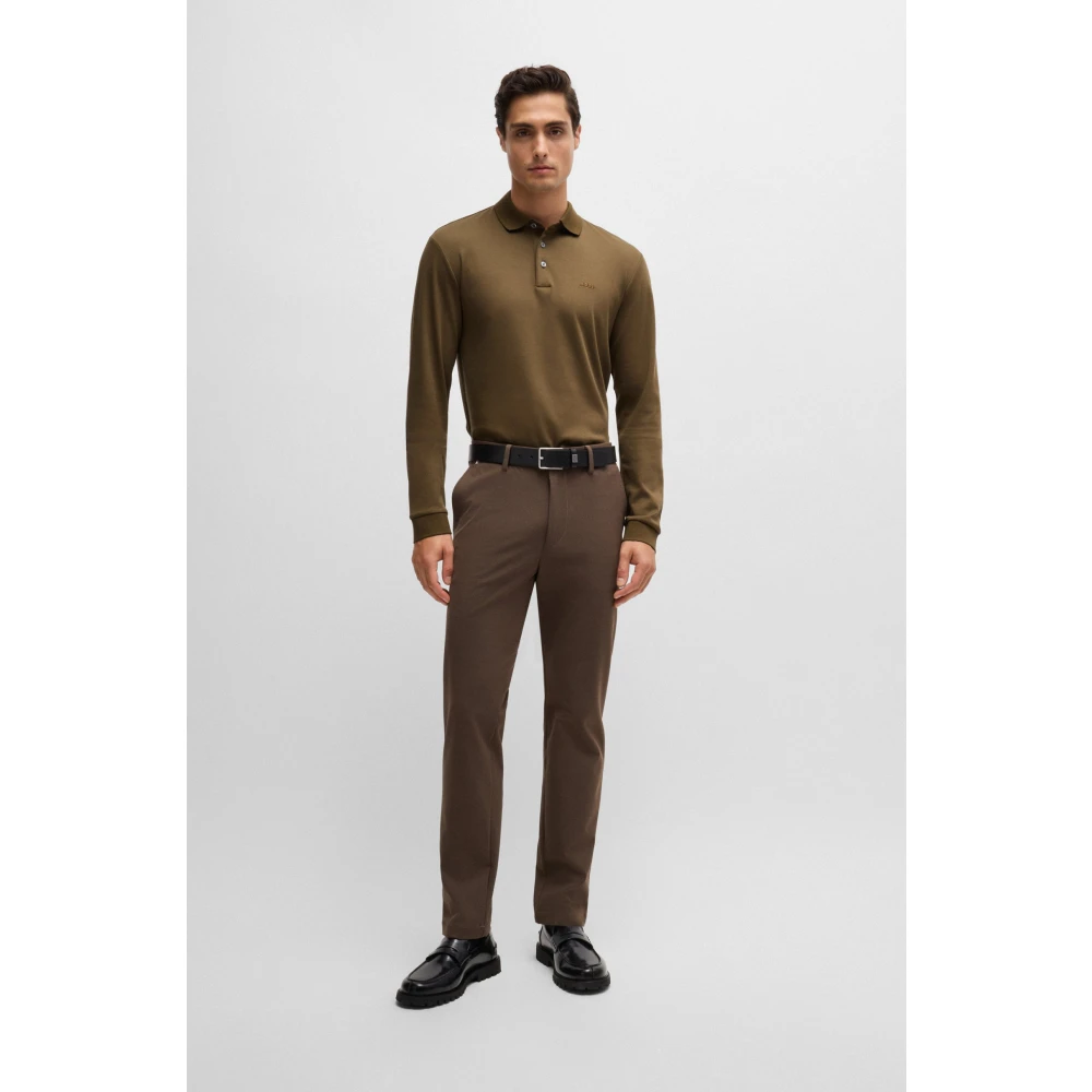 Hugo Boss Lange Mouw Polo Shirt Green Heren