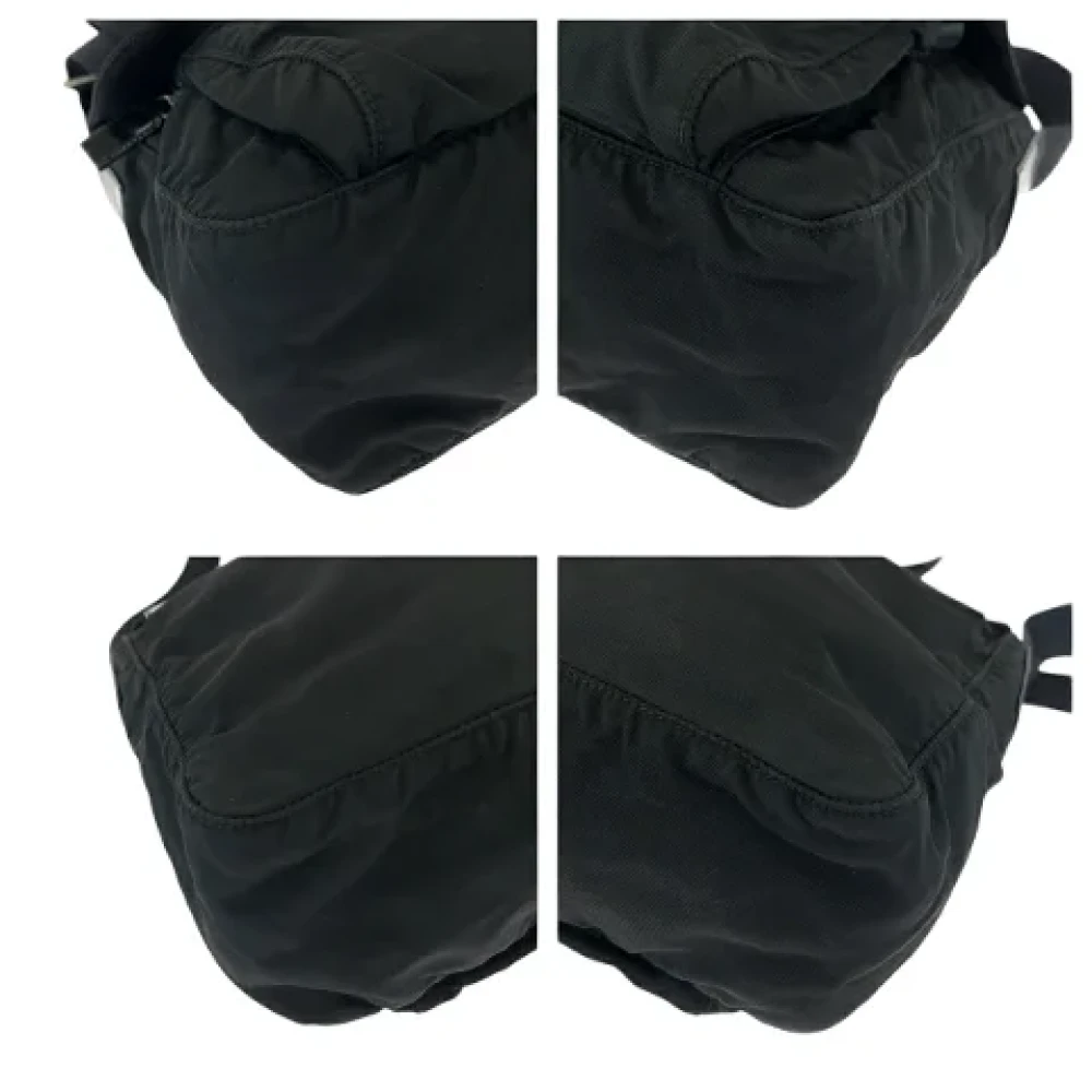 Prada Vintage Pre-owned Canvas shoulder-bags Black Heren
