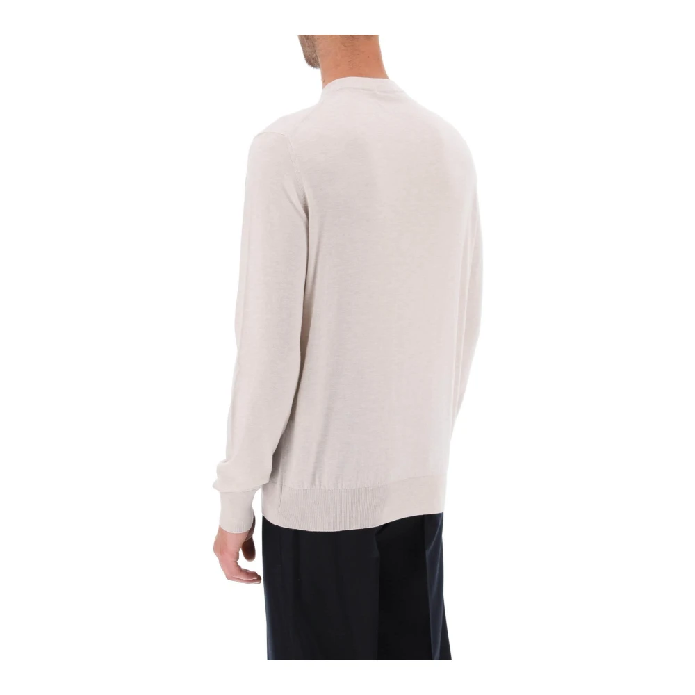 Agnona Cashmere Silk Sweater Klassieke Stijl Beige Heren