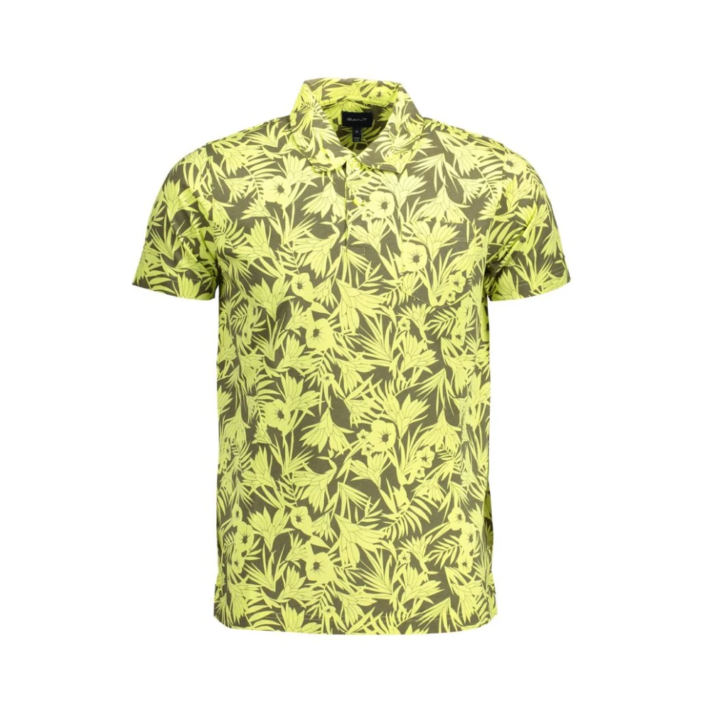 Gant Men's Yellow Polo Shirts, S, Cotton Polo Shirt