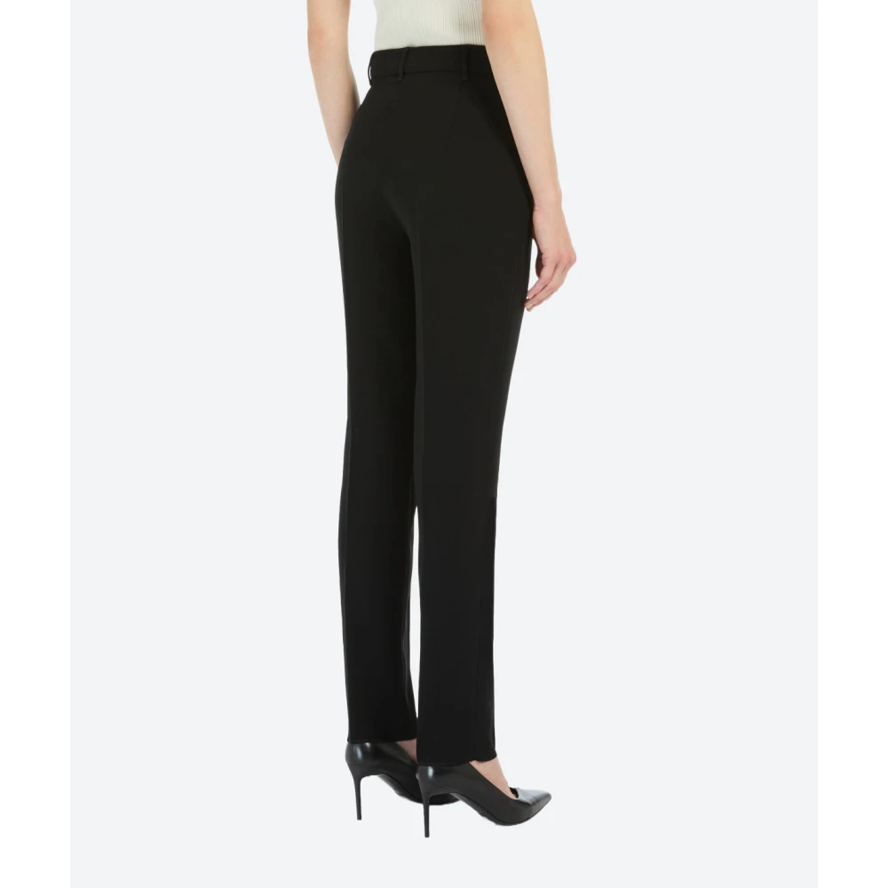 Max Mara Studio Rechte Pijp Technische Cady Broek Black Dames